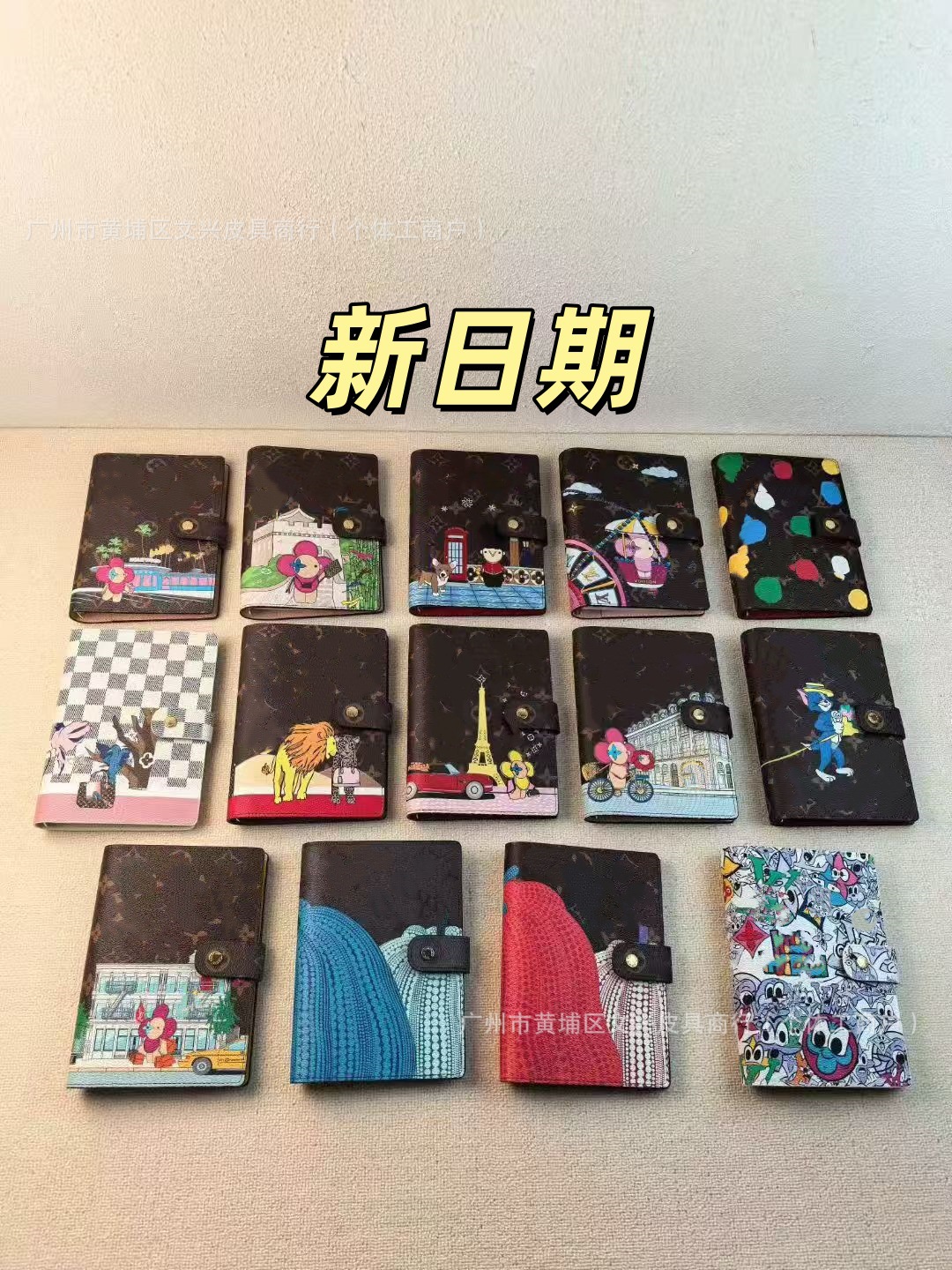 Foreign Trade Wallet Genuine Leather Cartoon Print Notebook Notepad High Version High-Value Fashion Planner New Date Foto QC de 1688 na Qualit.ly