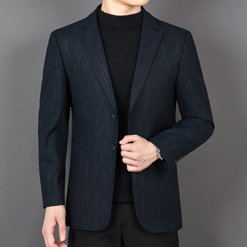 2024 Autumn and Winter Wool Suit Men's Business Casual Single Western Suit Coat All-match Fashionable Handsome Men's Top