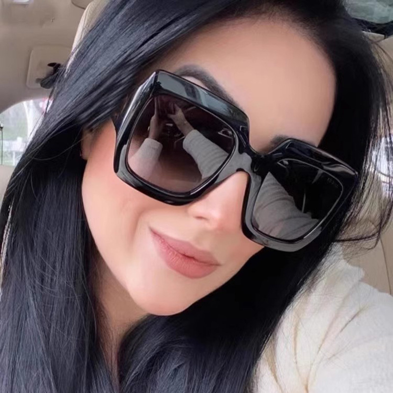 New Fashion Simple Square Large Frame Color-matching Sunglasses Ins Personalized Internet Celebrity Same Style Sunshade Sunglasses