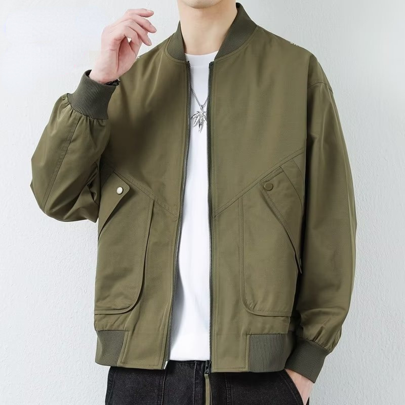 Baseball style vibe American Pu handsome jacket Brand Sense autumn men's pilot functional high street jacket fashion
