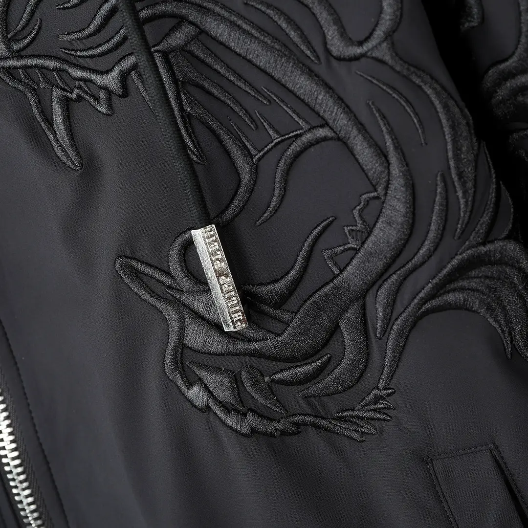 Philippe Plain autumn and winter new men's hooded jacket jacket tide brand PP embroidery plus cotton men's jacket a generation of hair