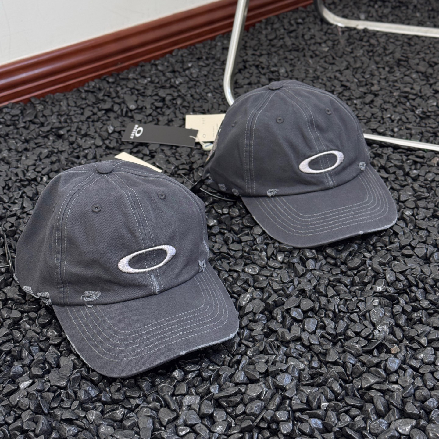 Heavy Industry Destroyed Pie X O@Kley Joint Model Washed and Distressed High Street Style Baseball Cap Sun Visor Peaked Cap Fotografie QC de pe 1688 pe Qualit.ly