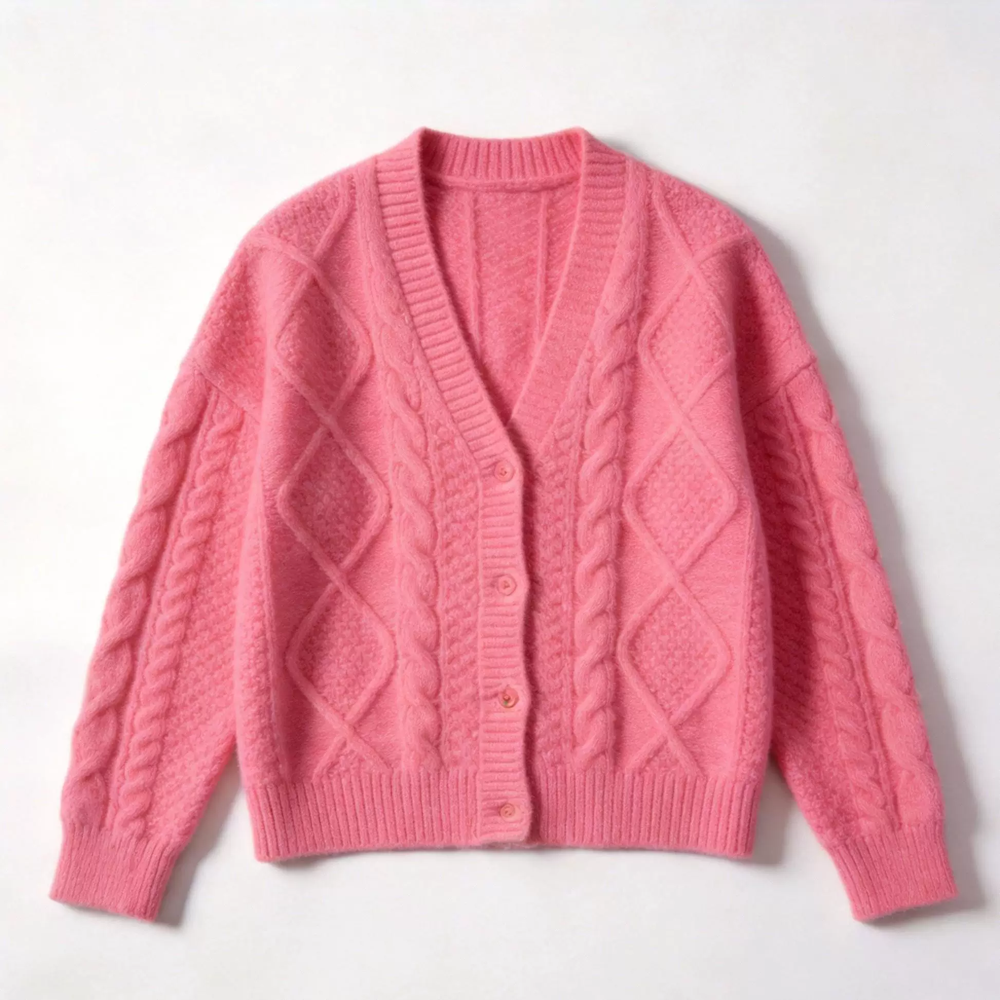 fit lapel knitted long-sleeved cardigan修身翻领针织长袖开衫C