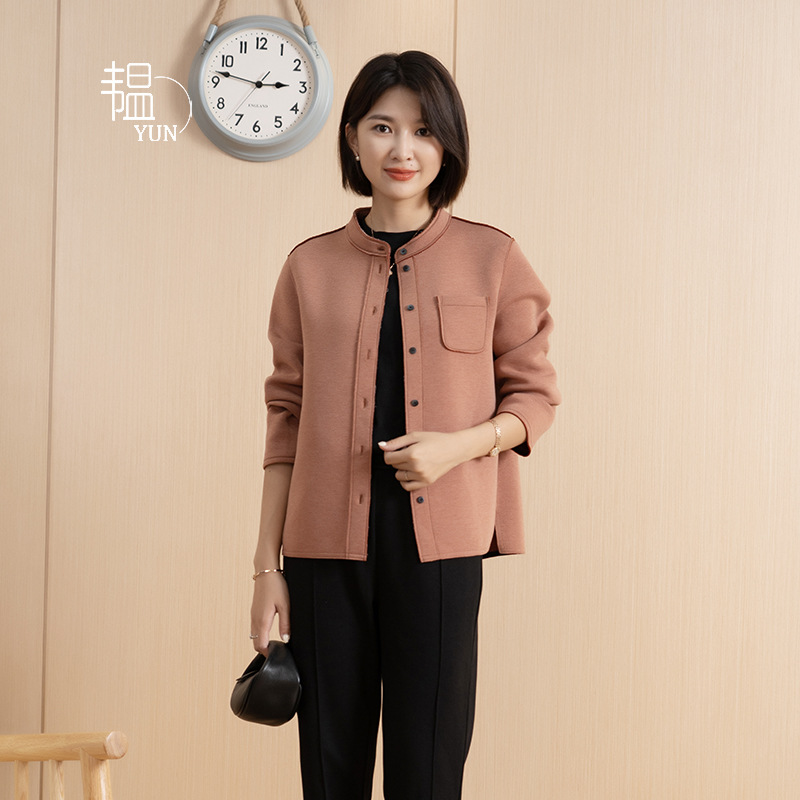 Yun Women's Outwear Autum Women's Short Woolen High-End Windbreaker New Outwear Stand Collar Korean Style Women's Clothing