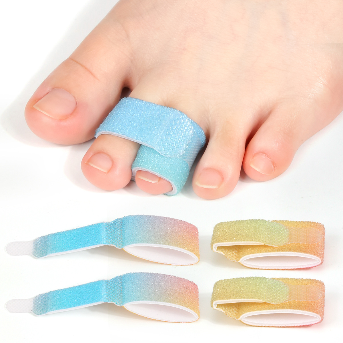 Small Cloth Toe Separator Strap Hand and Foot Bending Bandage Toe Overlap Separator Colorfulful Velcro Stretch Strap