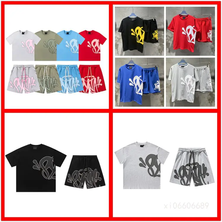 2025 new summer cross-border trend in Europe and the United States men and women suit English letters foam short-sleeved shorts suit