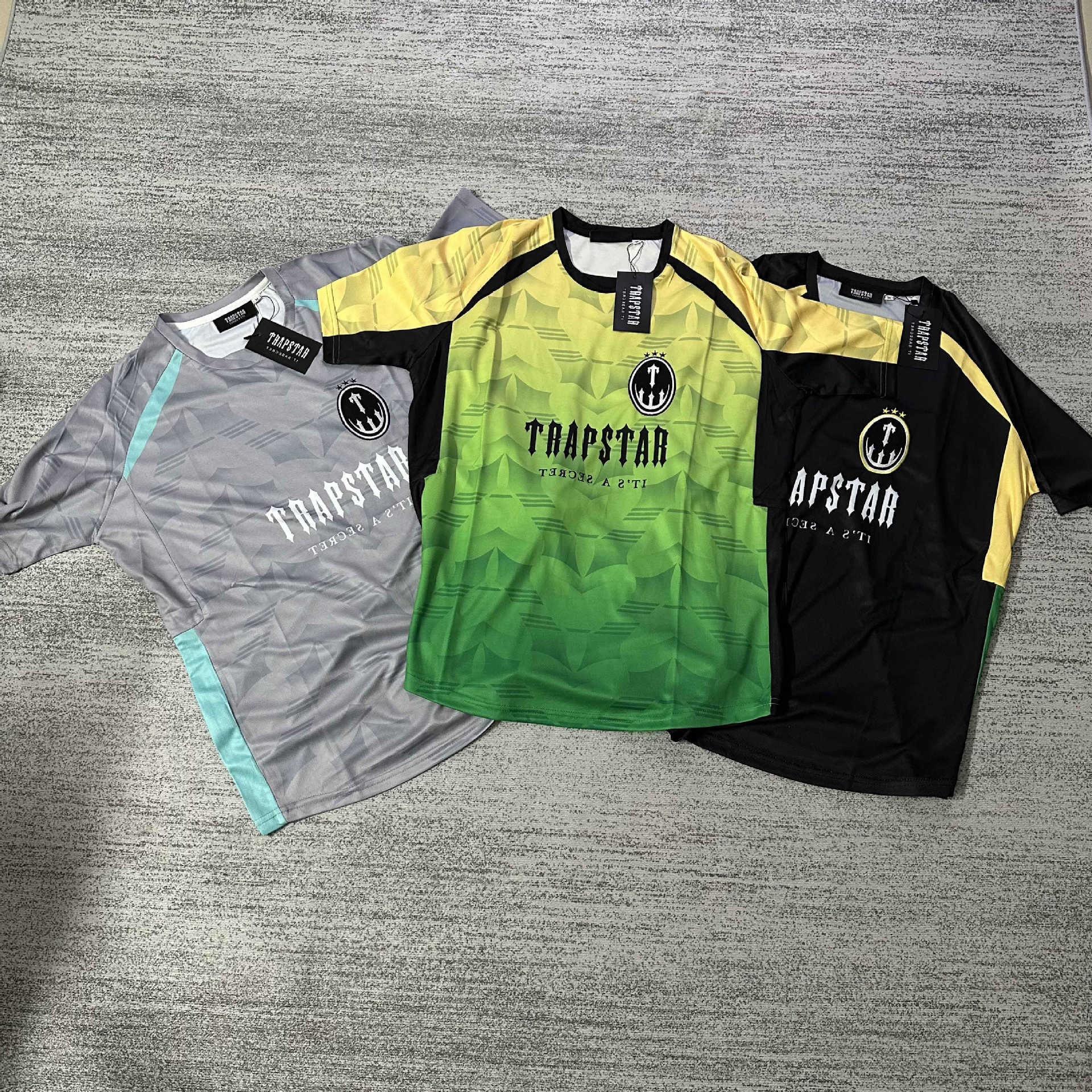 Cross border new Trapstar men's football T-shirt Football gradient jersey short sleeve shirt tide