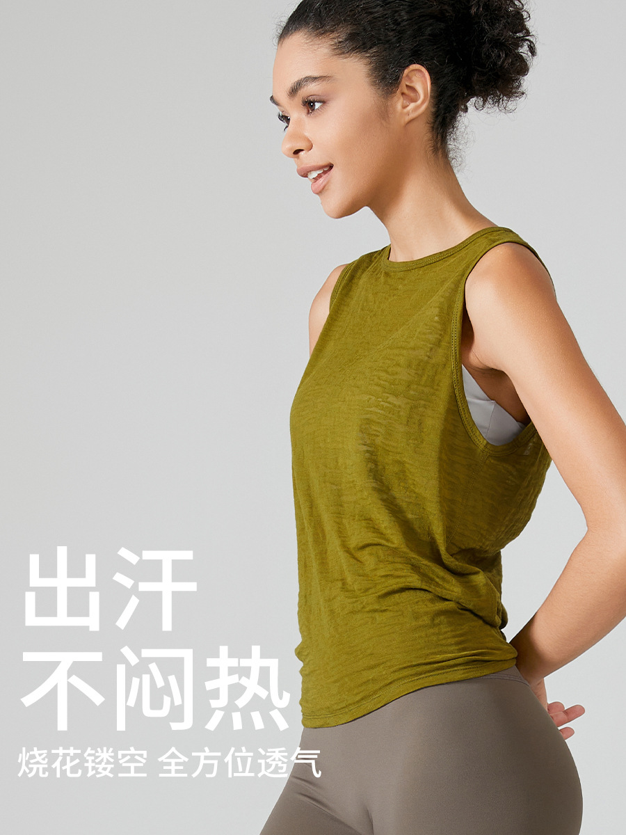Factory Sleeveless Quick-drying Vest Women's Outer Wear Sports Blouse Running Fitness Yoga Top Loose plus size Yoga Clothes