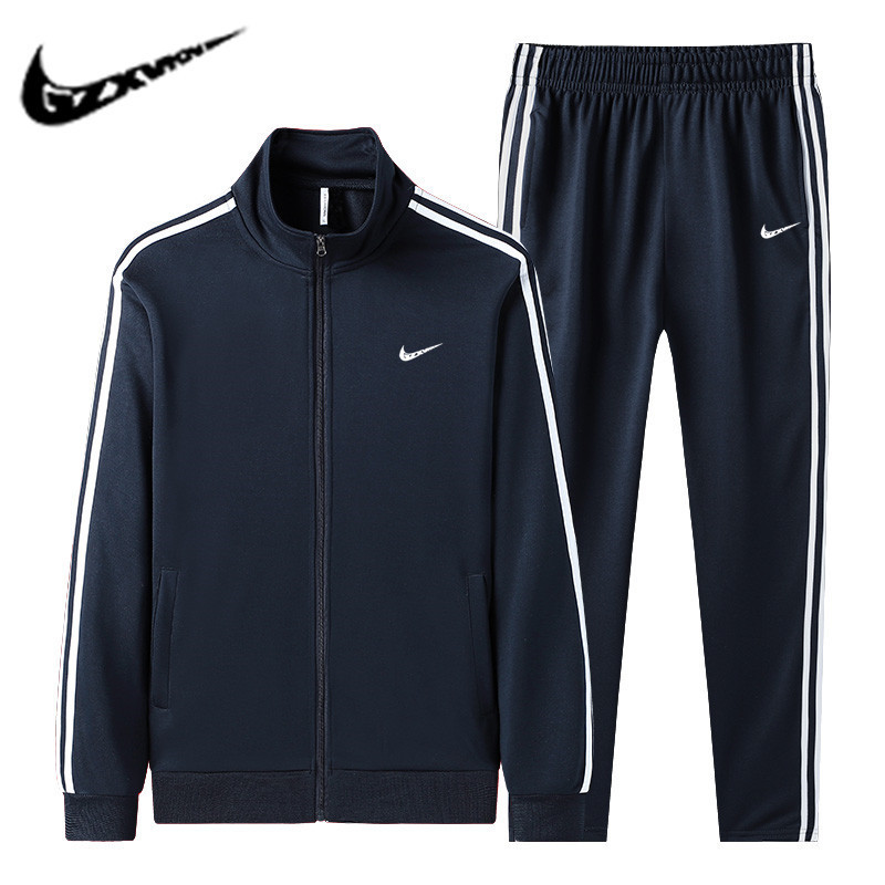 Cross-border Men's Cardigan Sweater Jacket Spring and Autumn Men's Long Sleeve Sweater Sports suit Men's Casual Sports Two-piece Set