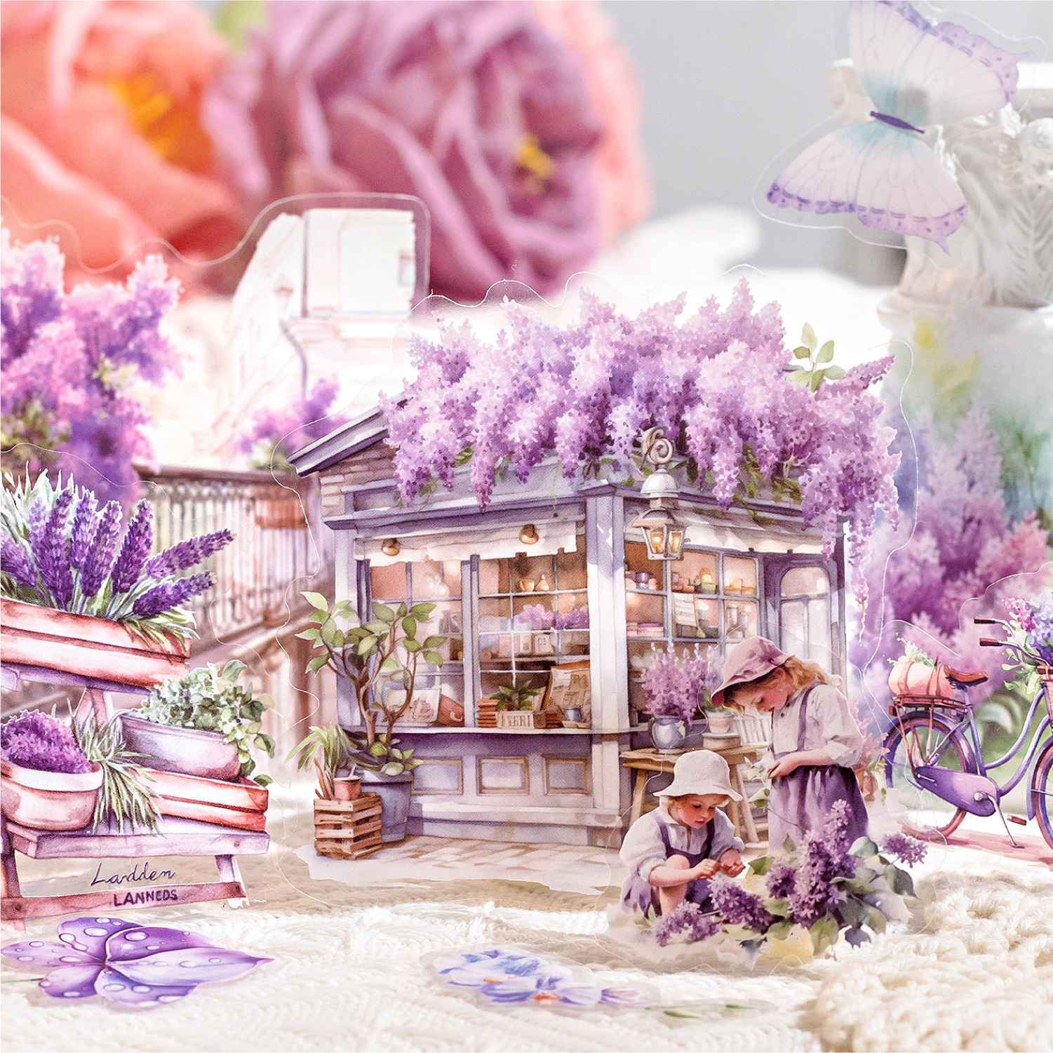 Tangshi PET sticker bag garden landscape series vintage flower girl's journal landscape decoration collage