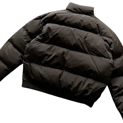 Left White Grassy Area Shoulder and Arm White and Black Line Bell Two-Tone down Jacket 44112710