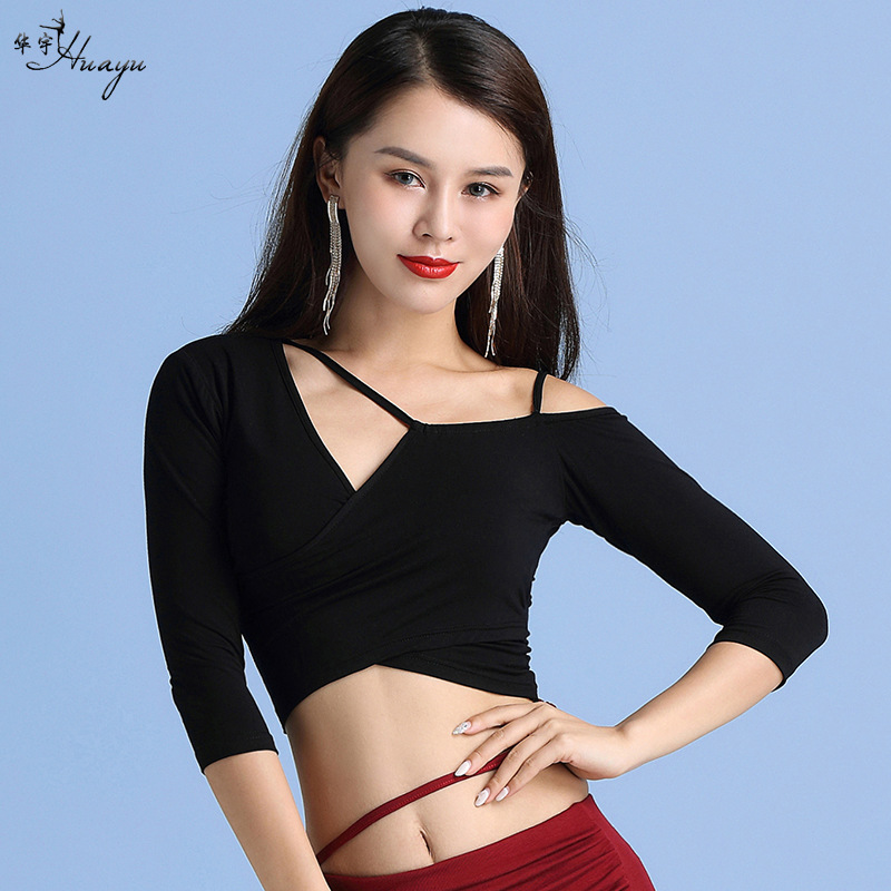 Belly Dance Practice Clothing New Sexy Modal Top Oriental Dance Clothing Adult Training Group Clothing Beginner Women