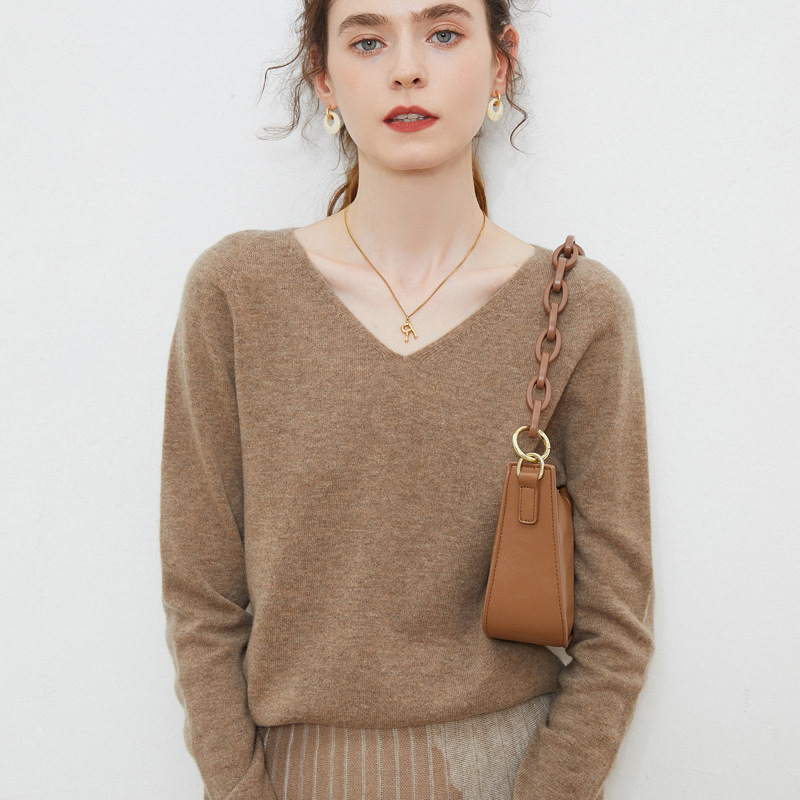 First-Line Ready-To-Wear V Neck Cardigan for Women 2024 Autumn and Winter Loose Sweater Fashion Simple Pure Color Knitted Bottoming Shirt