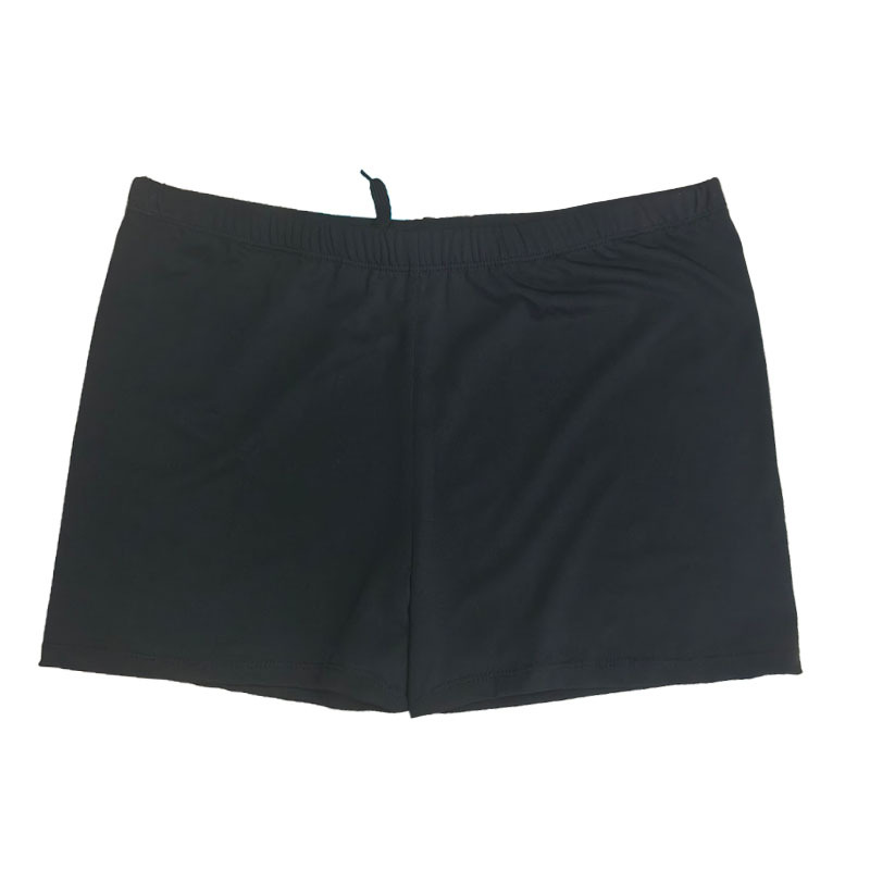 New pure black milk silk oversized version fat guy swimming trunks plus fat extra large flat angle simple swimming trunks factory direct sales