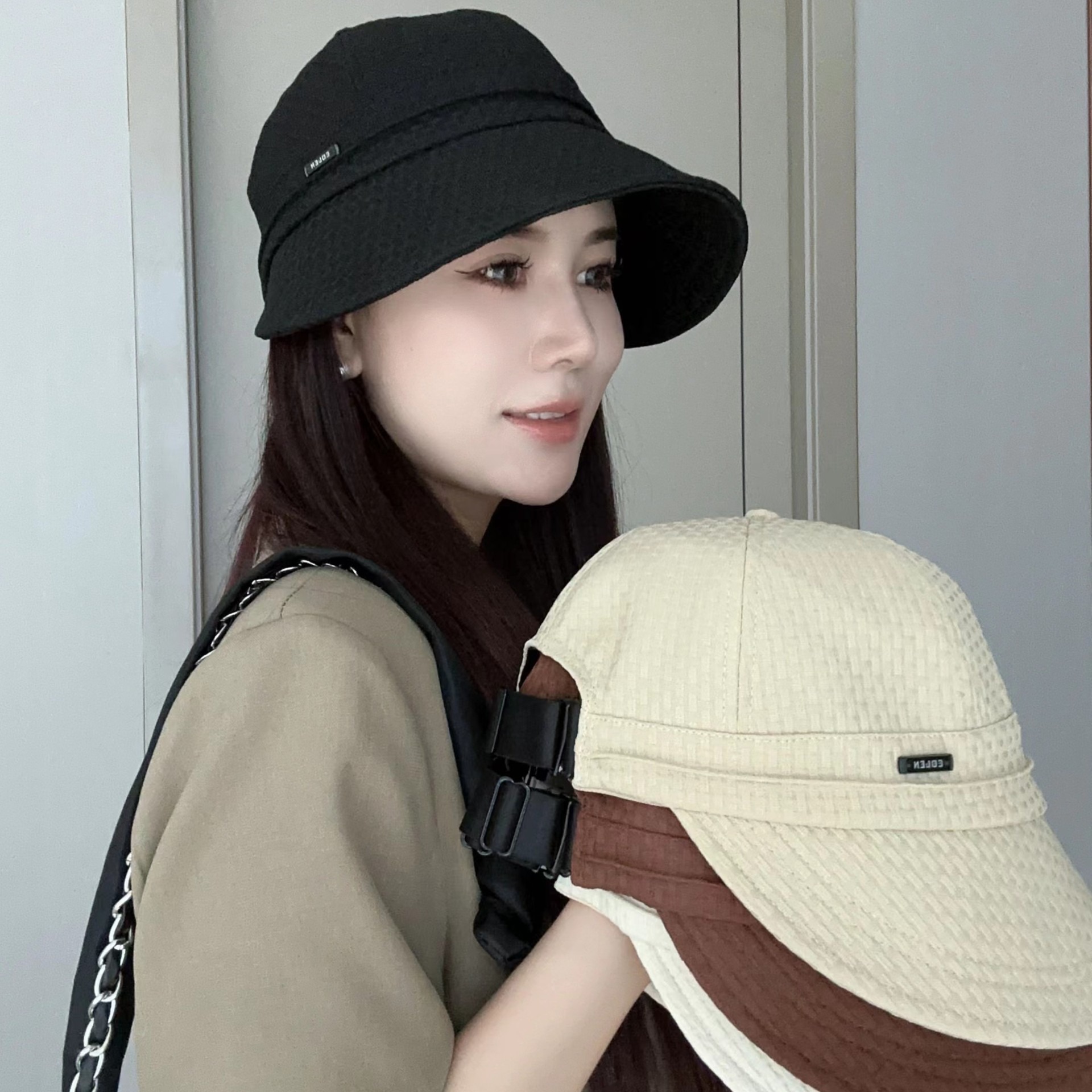 Equestrian Duckbill Fisherman Hat for Women, Spring and Autumn, Versatile, Face-Slimming Bucket Hat, Hot-Selling Trendy Internet Celebrity Sun Hat