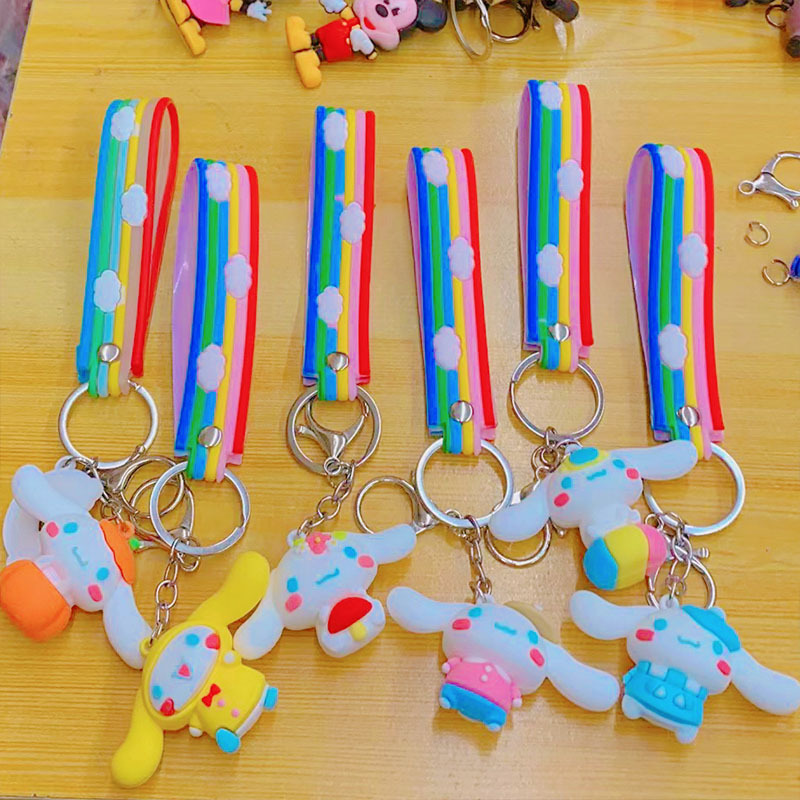 Cute Cinnamon Dog Doll Key Chain Couple Car Bag Pendant Kuromi School Bag Pendant Key Chain Wholesale