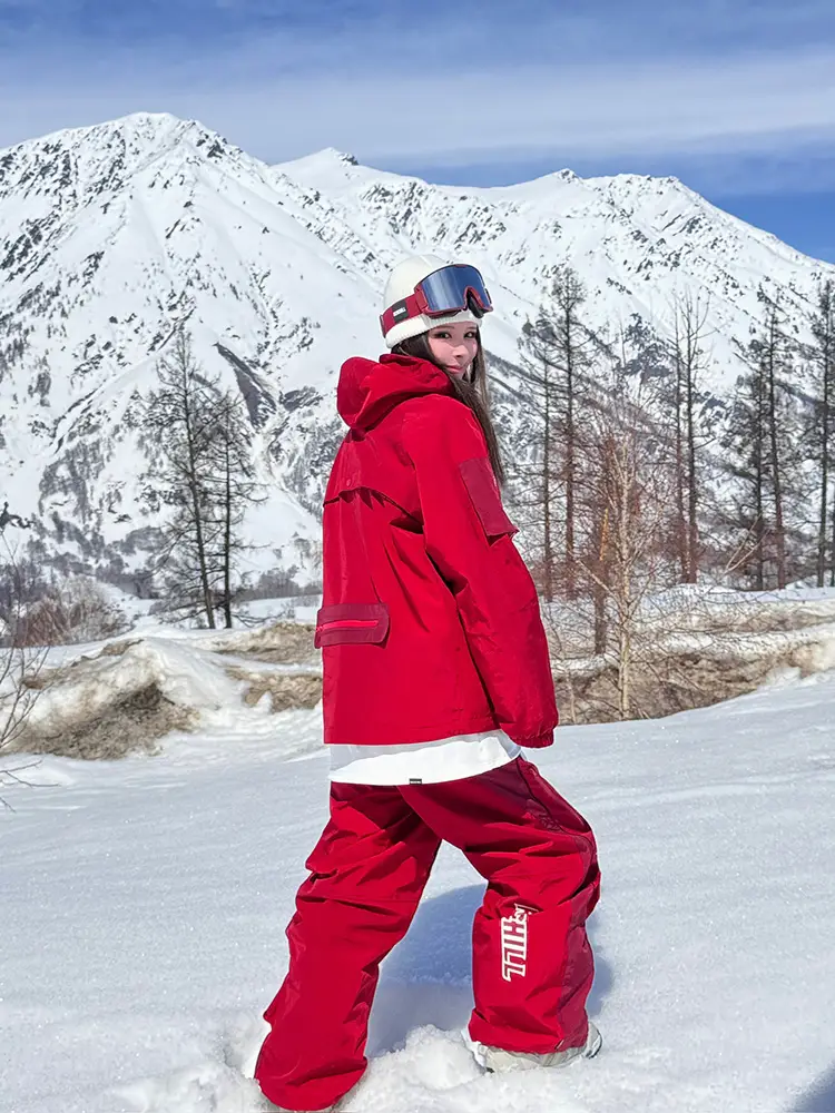 Ren Blade Red Ski Wear Suit Blue New arrival Waterproof Breathable Winter Men's and Women's 3L Glue Abrasion Resistant Heattech