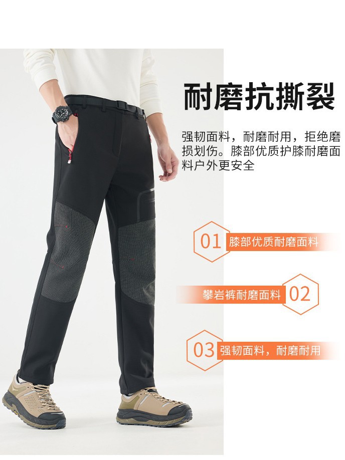 Outdoor combat pants men's and women's waterproof cold-proof windproof fleece lining warm soft shell couple outdoor mountaineering ski pants