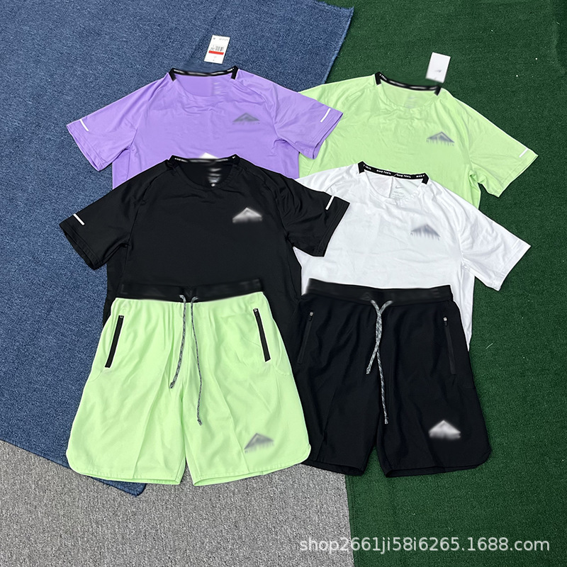 2026 New Outdoor Quick-Drying Short-Sleeved Suit for Mountaineering, Fitness Training, Running, Breathable Ice Silk, Cool Feeling, Sports and Leisure