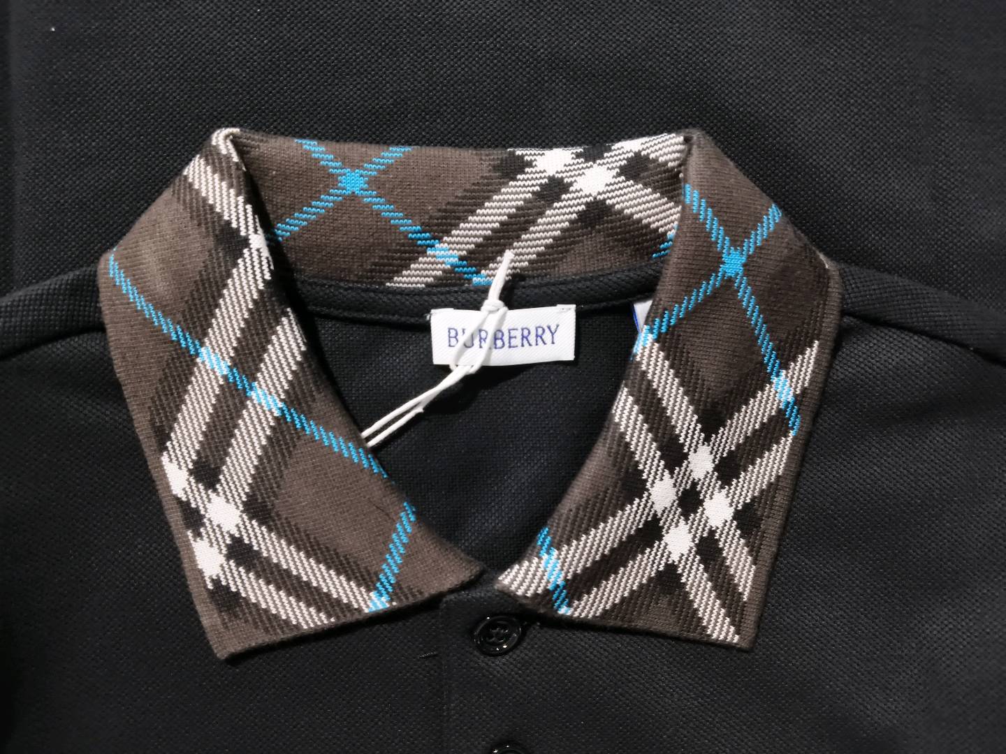 Burberry Plaid Collar Polo Shirt QC