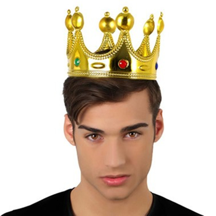 King Crown Halloween Children's Birthday Arrangement Props Golden Cloth Crown Hat Headwear Party Supplies Wholesale