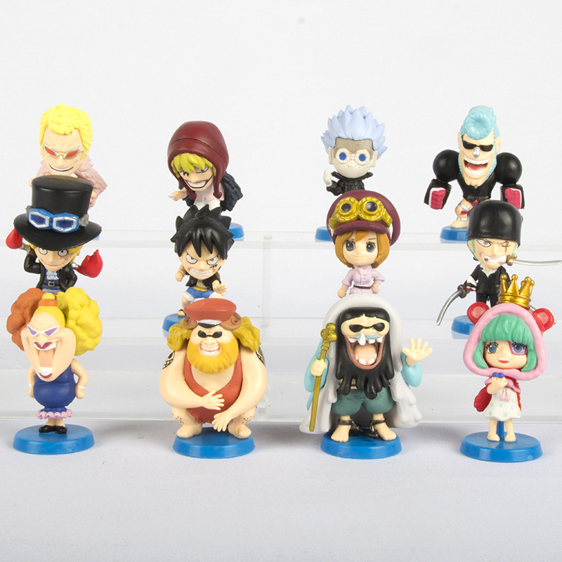 12 pirate/Sea King hand-made with blue base Q version Luffy Sauron ace red hair doll cake decoration