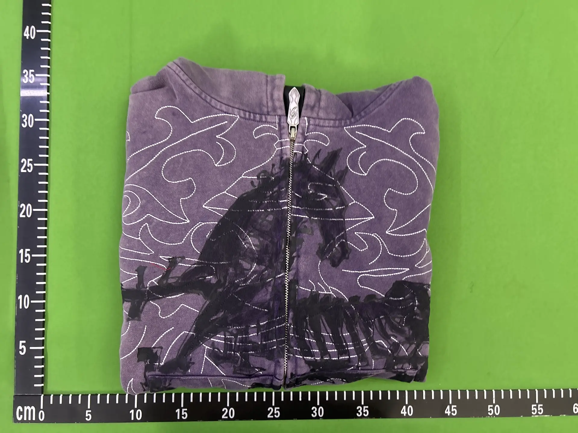 Fouth3ex 25FW hand-painted embroidered warhorse hooded sweatshirt jacket for men in autumn, washed and worn hoodie