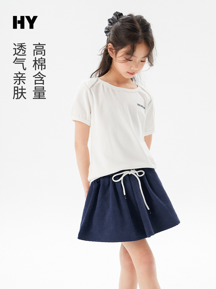 Girls' Loose Short-Sleeve 2026 Summer New Korean-Style Thin Tops for Children, Breathable and Skin-Friendly T-Shirts for Older Kids, Trendy