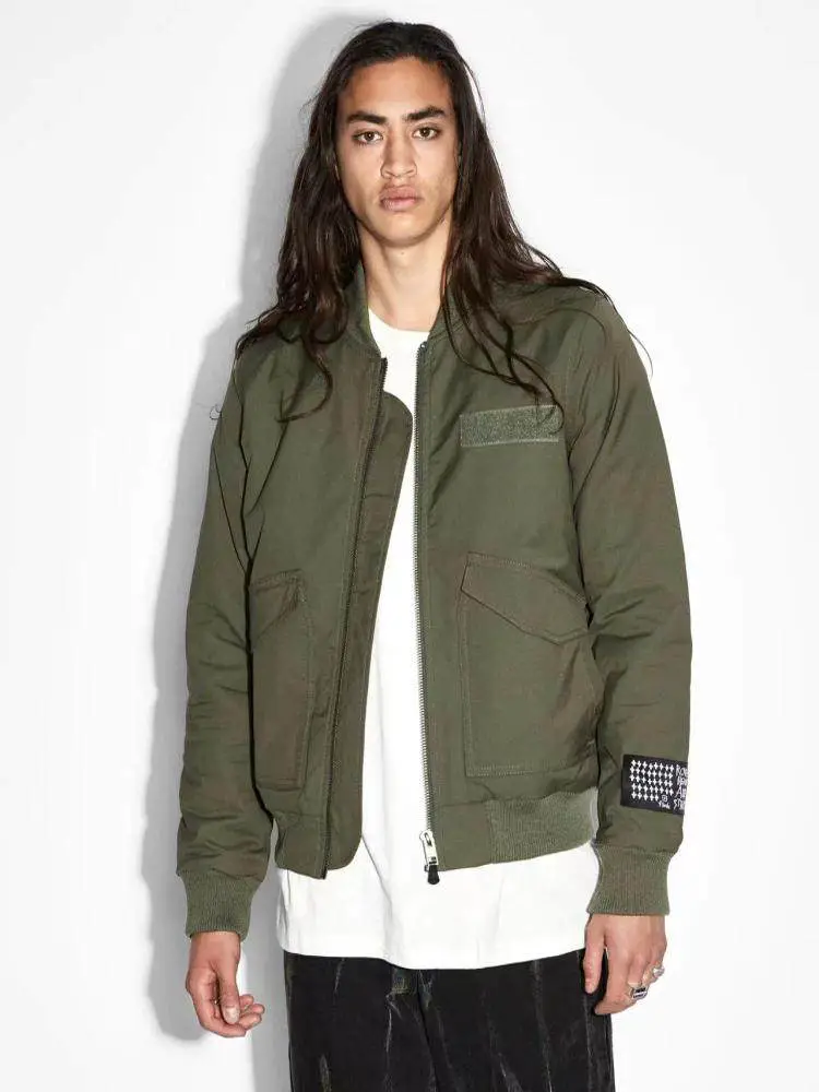 Bigd Ready-To-Wear Clothing, Ksub1 Men's Green Embroidered Quilted Loose Jacket Q5 Wt02