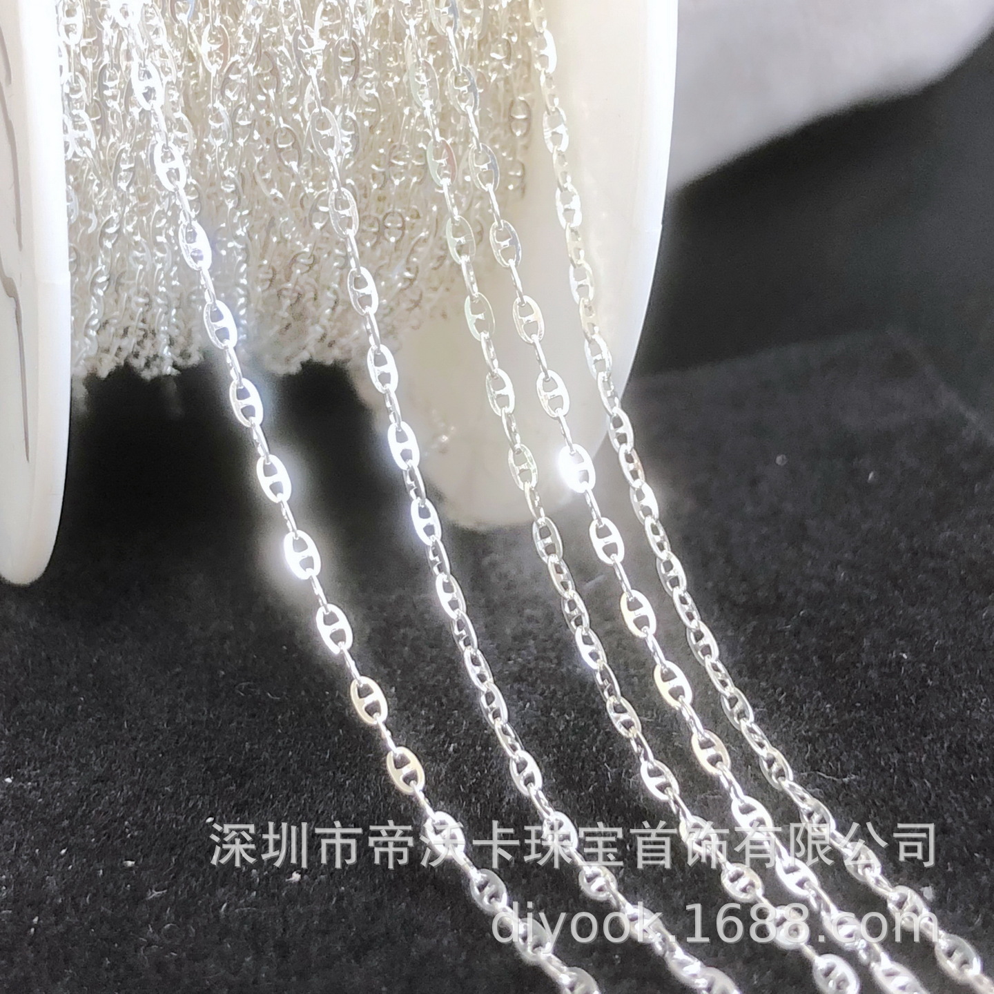 American 925 Sterling Silver Loose Chain, Polished Japanese Chain, Pig Nose Chain, Flash Chain, Figure-Eight Chain, DIY Bracelet and Necklace Accessories