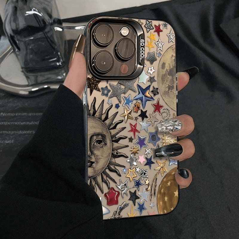 Colorful Star Moon Sun Suitable for Apple 16Pro Mobile Phone Case Iphone15Pro New Model 14/13 Cross-Border 12Pro