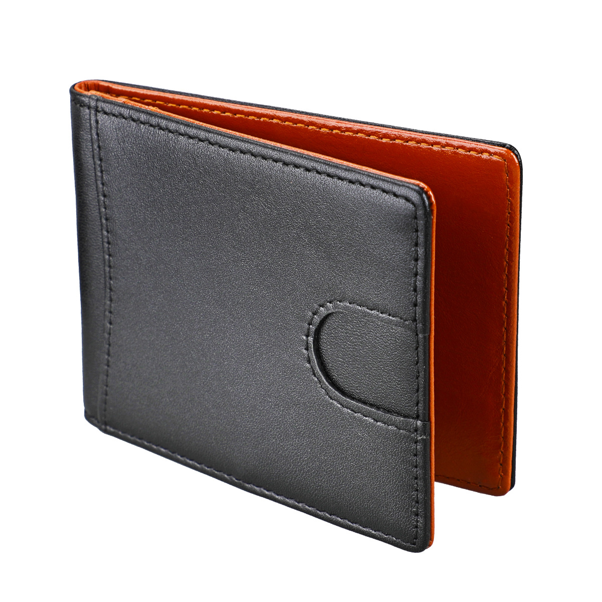 Factory direct foreign trade explosions RFID anti-theft brush leather dollar bag Europe and the United States compact mini gold clip small wallet