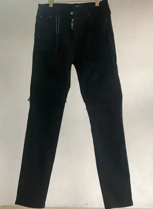 pingu 破洞牛仔裤黑色
