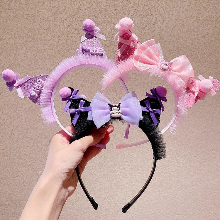 Children's Cute Sanrio Kulomi Hair Hoop Girls Pressure Hair Hoop All-match Sweet Cartoon Hair Card Headwear