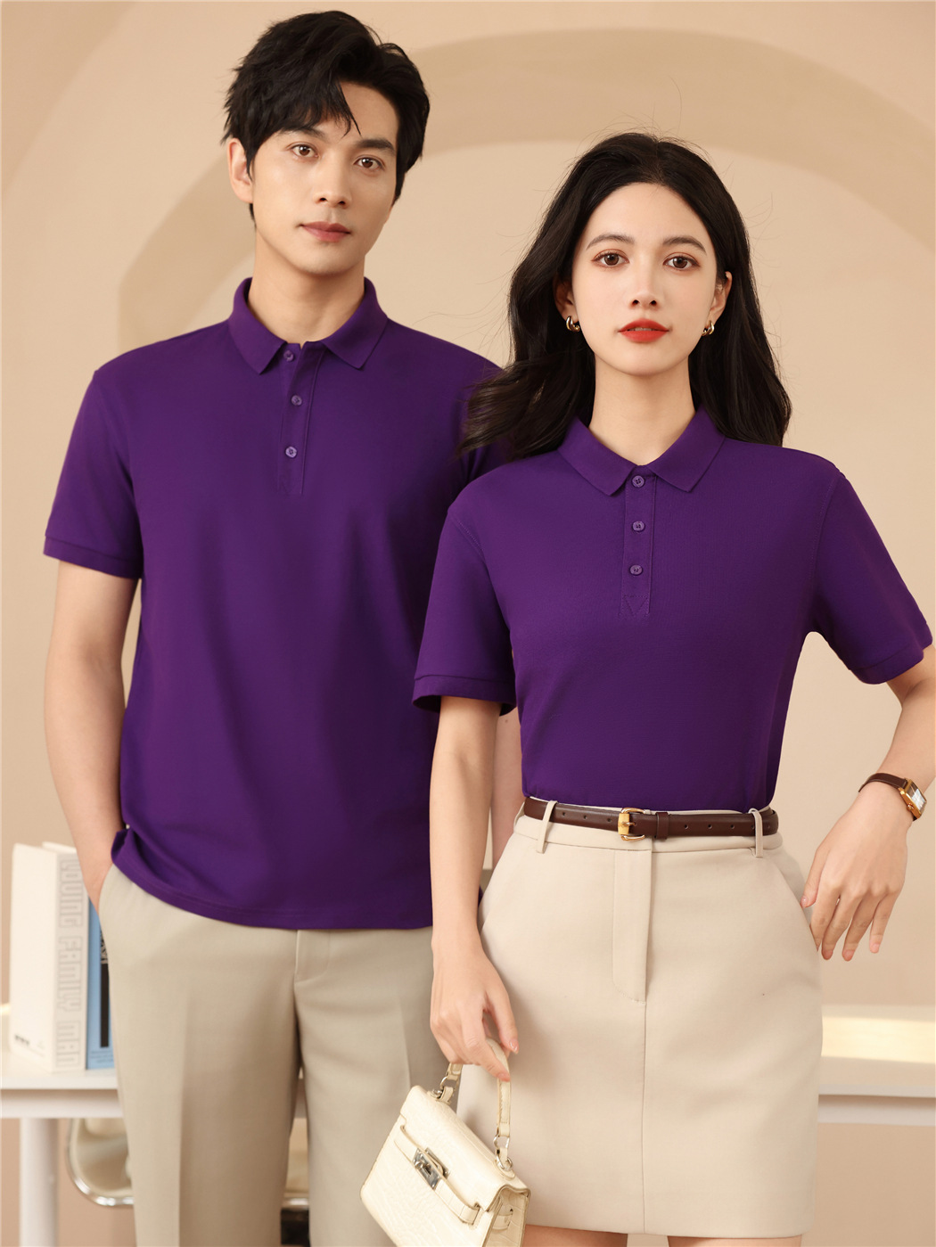 200g ice cotton POLO shirt short sleeve lapel T-shirt solid color men's and women's top company work clothes custom LOGO