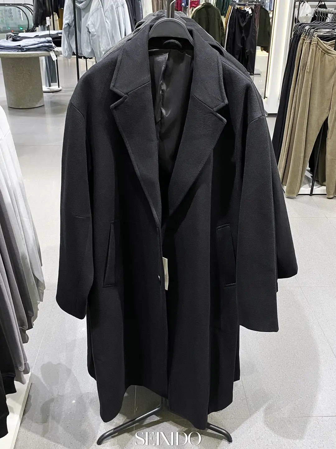 Cabinet 799! Autumn and Winter Men's Clothing, Simple Casual Loose Suit Collar Mid-Length Coat, Thick Jacket 5070400 800
