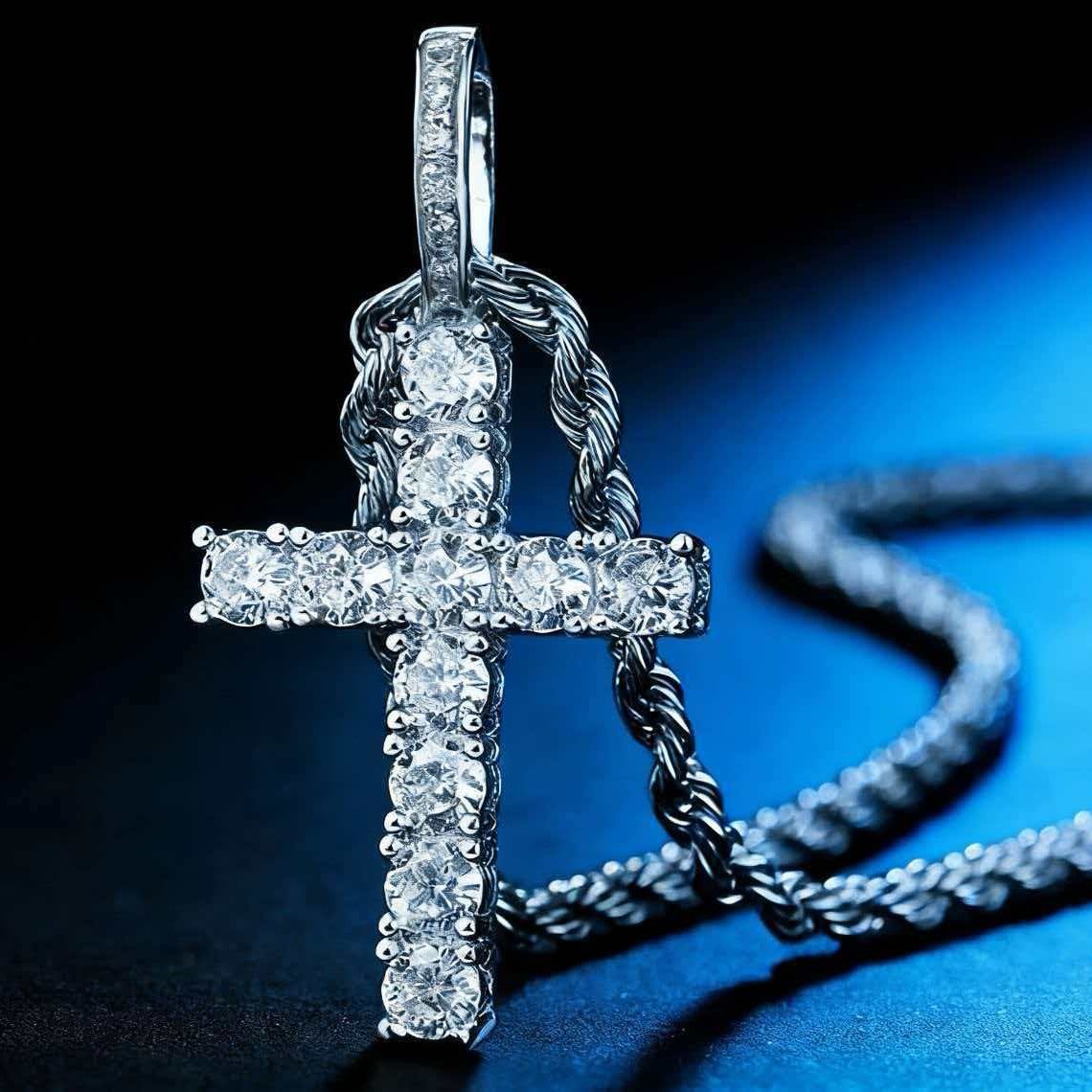 American-Style High-End Cross Pendant for Men, Simple Jewelry, Casual Hip-Hop Necklace Pendant, Popular Cross Pendant for Men