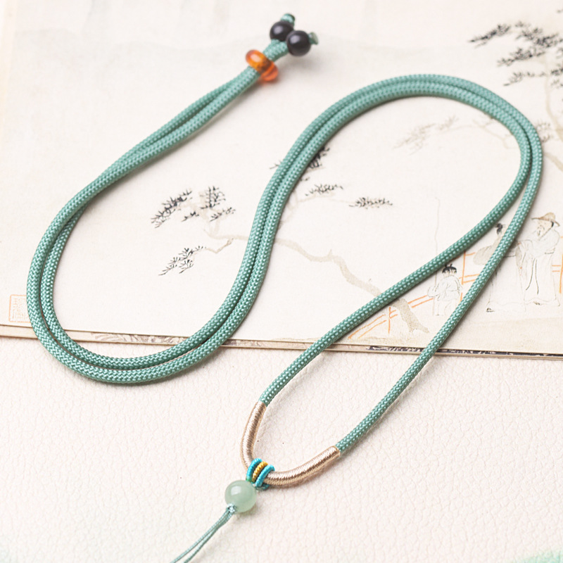 Small round rope necklace rope gold jade pendant jewelry rope men and women wear-resistant jewelry commonly used lanyard