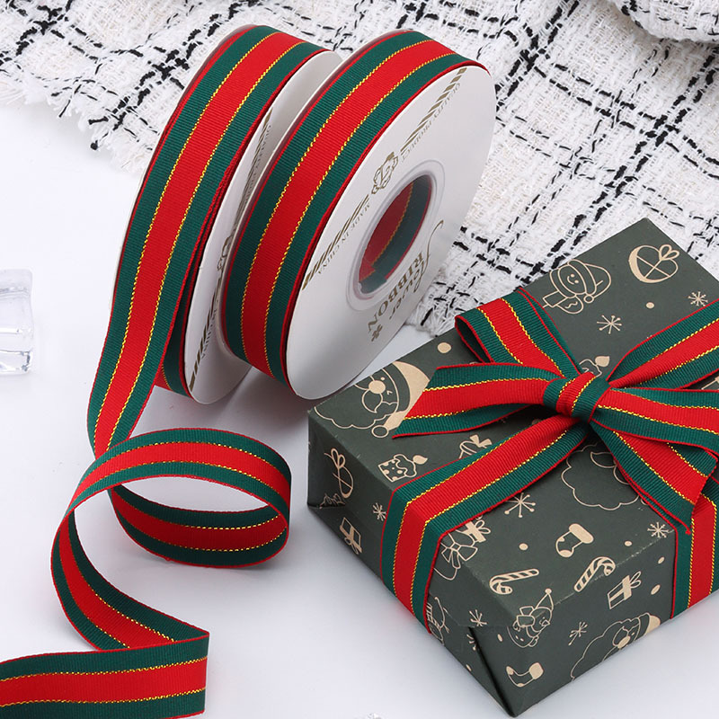 2026 Christmas Gift Wrapping Ribbon DIY Handmade Decorative Ribbon Ribbon Red and Green Bouquet Baking Ribbon