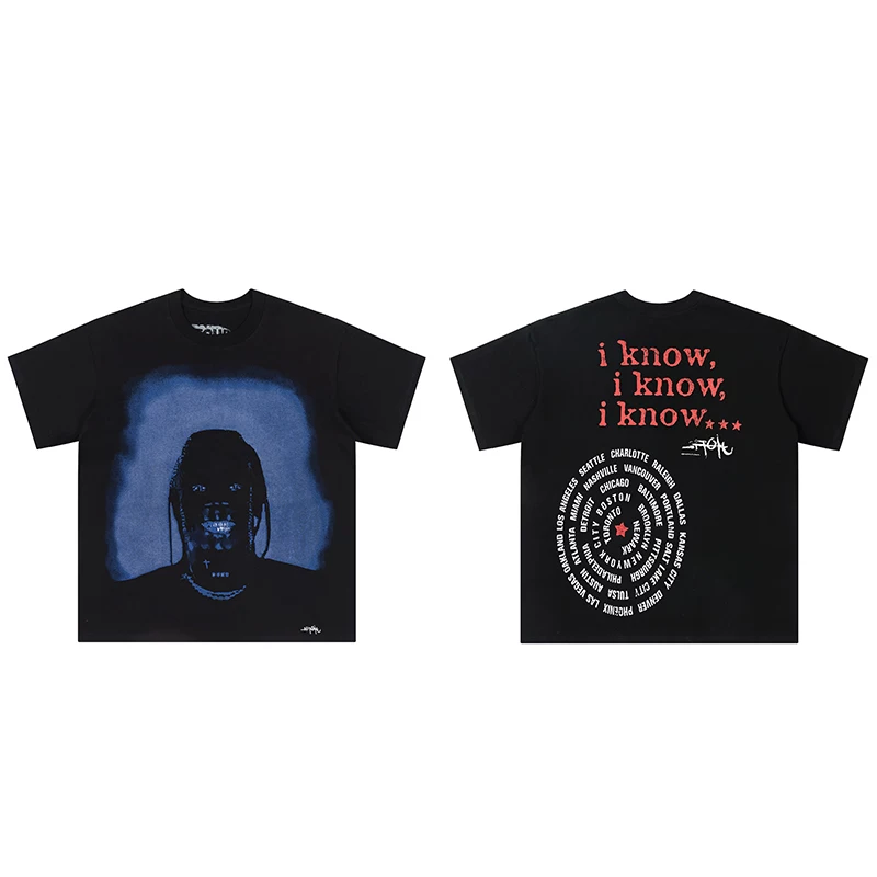 Ts Tour Thriller Face Print Short Sleeve T-Shirt