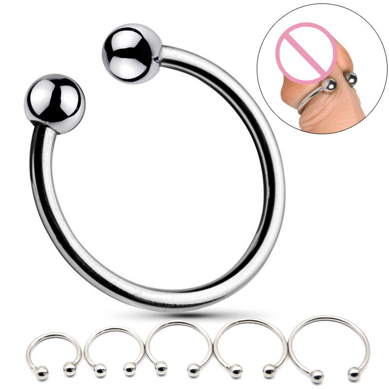 Sex Toys for Men, Sm Metal Penis Ring, Sperm Locking Ring, Jj Double Bead Ring, C Ring, Penis Ring, Penis Sleeve for Masturbation