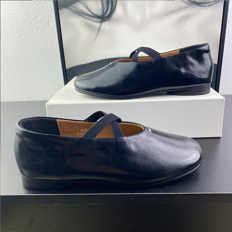 French-Style Vintage Genuine Leather Stunning Slip-On Mary Jane Shoes for Women, 2026 New Model, Comfortable Ultra-Soft Evening Shoes, Ballet Shoes