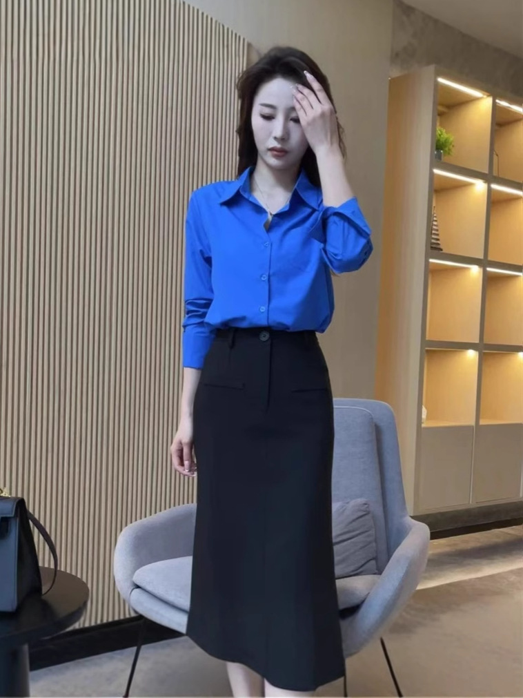 Korean Style Mature Style Chic Beautiful Shirt Two-piece Set 2025 Spring and Autumn New French Style Shirt Skirt Two-piece Set