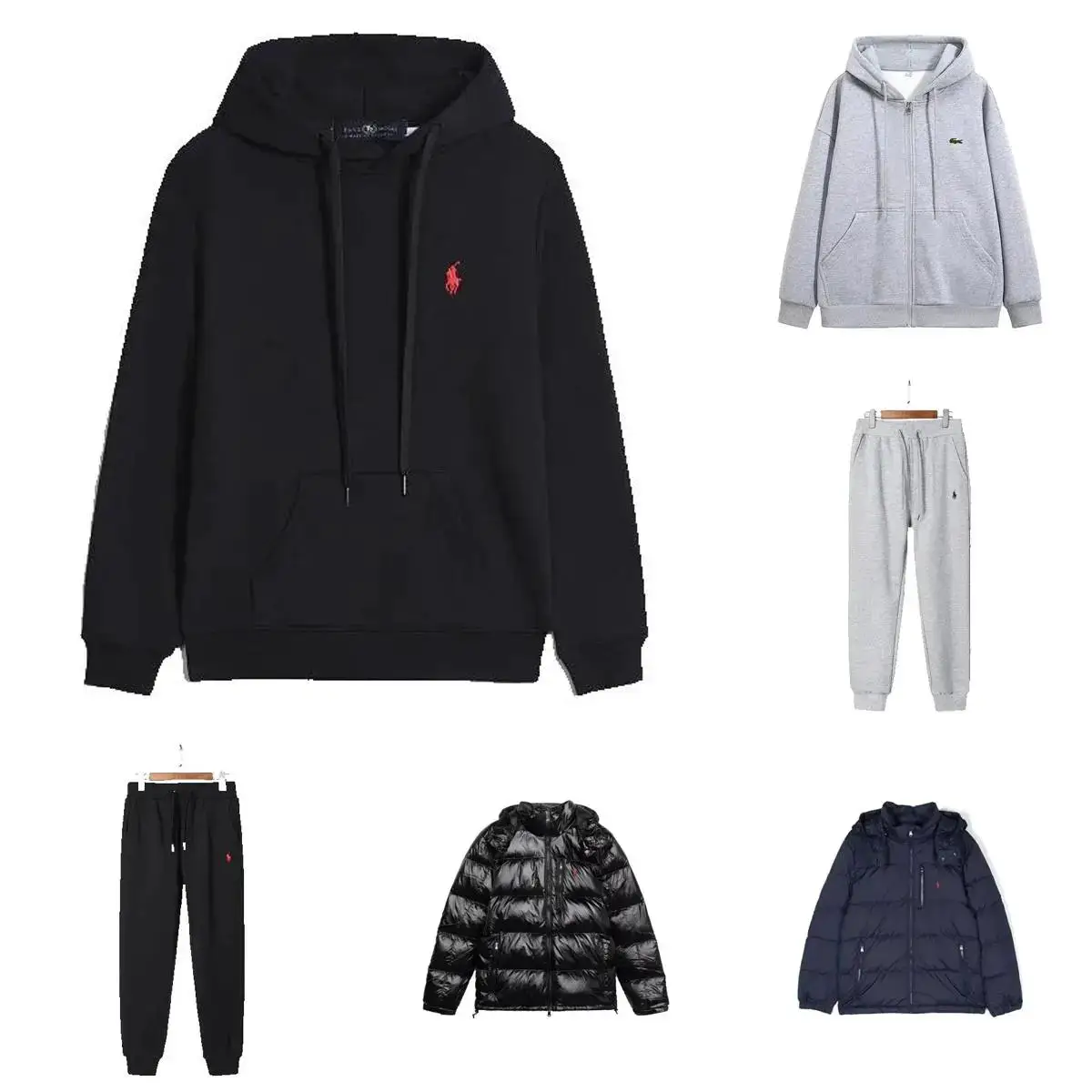 Factory autumn and winter casual fashion hooded trousers down jacket-LF