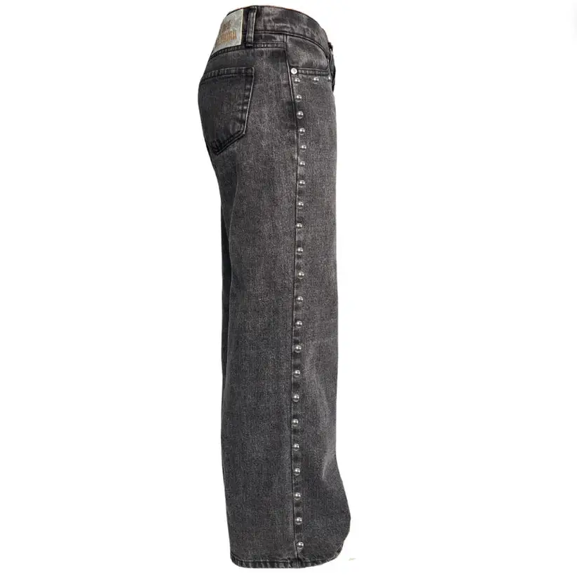 High Street pants female spring retro printed jeans loose high-waisted thin drag pants straight wide-leg pants tide