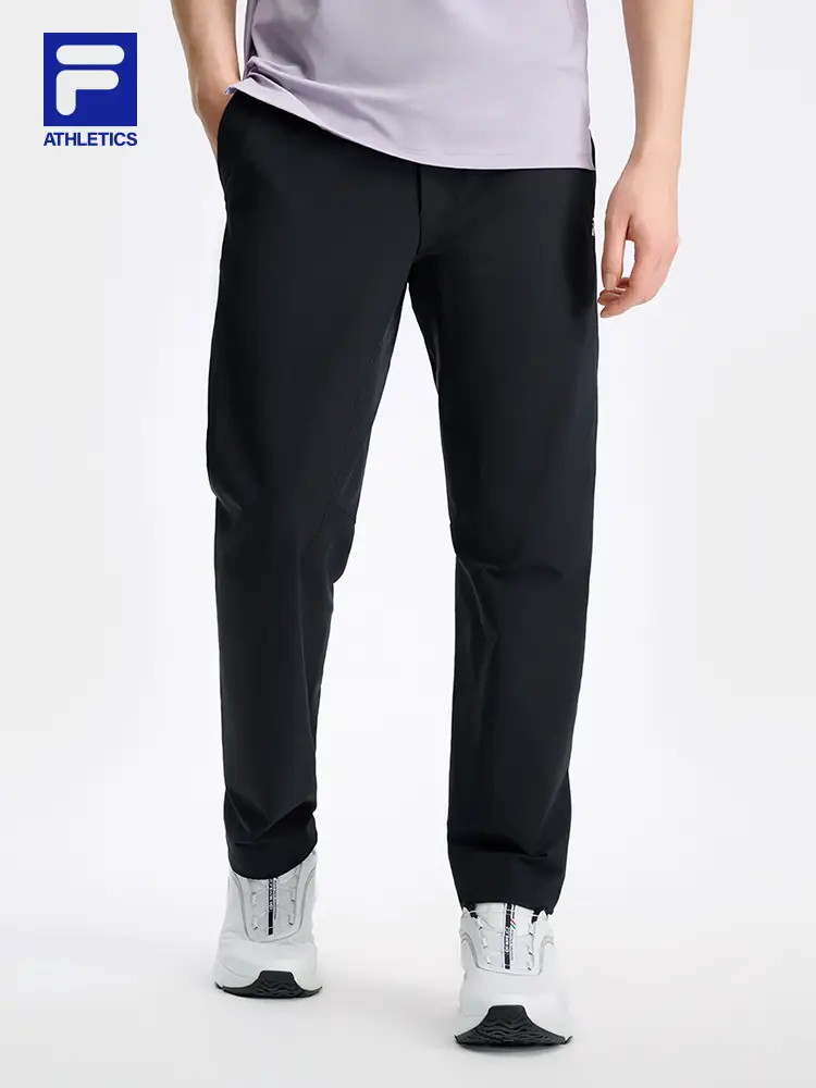 Fila Official Men Woven pants 2024 Autum New arrival Comfy Basics Fitness Running Straight Sports Pants