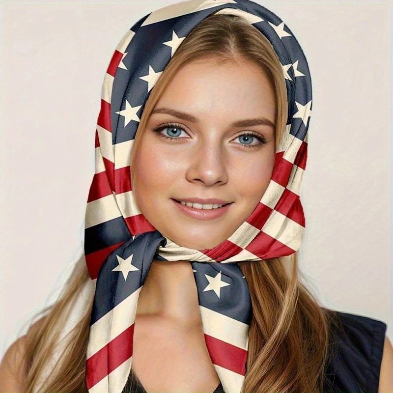 US Canada World Cup Flag Print Scarf Outdoor Support