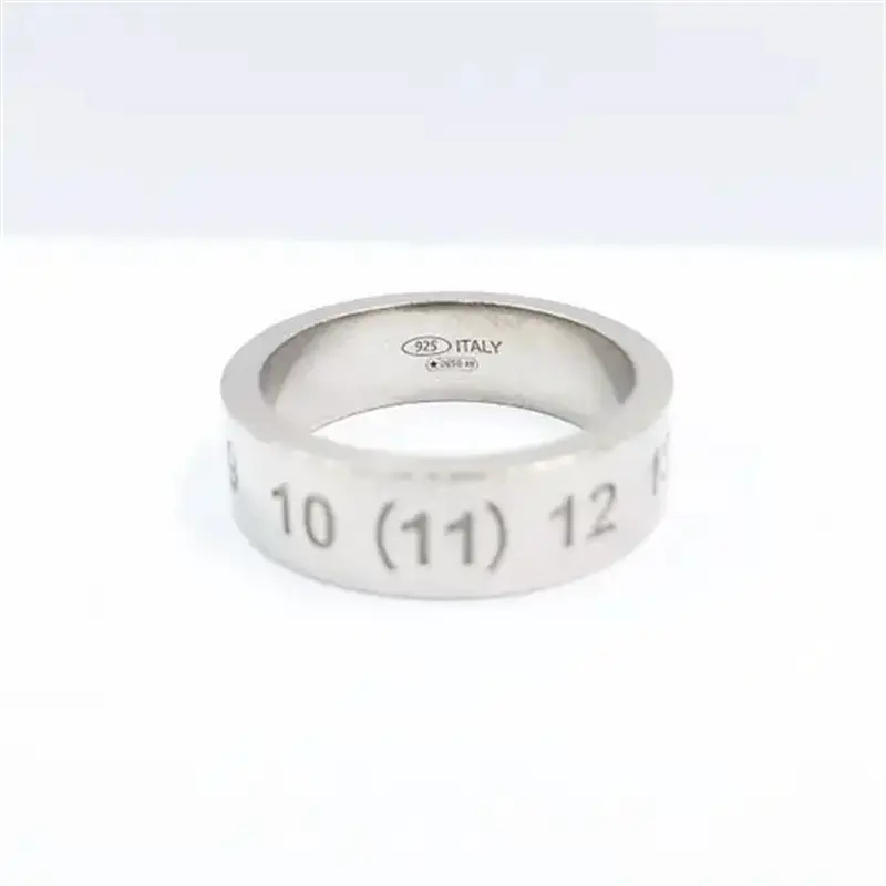 PYC original design digital shaped ring for men and women, cool style, high-end texture, silver brushed couple ring