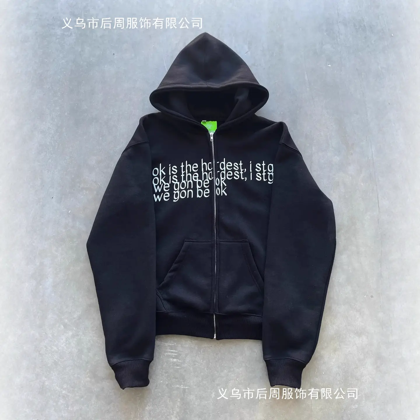 Cross-Border Aliexpress Letter Printed Casual Sports Hoodie for Men and Women Personalized Street Hip-Hop Loose Sweatshirt Cardigan