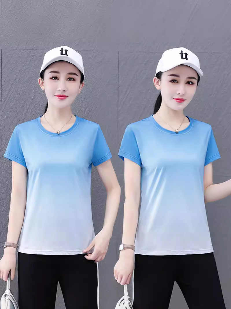 Quick-drying Sports Short-sleeved T-shirt Women's Slim-fit Yoga Gym Running T-shirt Blouse Outdoor Breathable Top Summer T-shirt